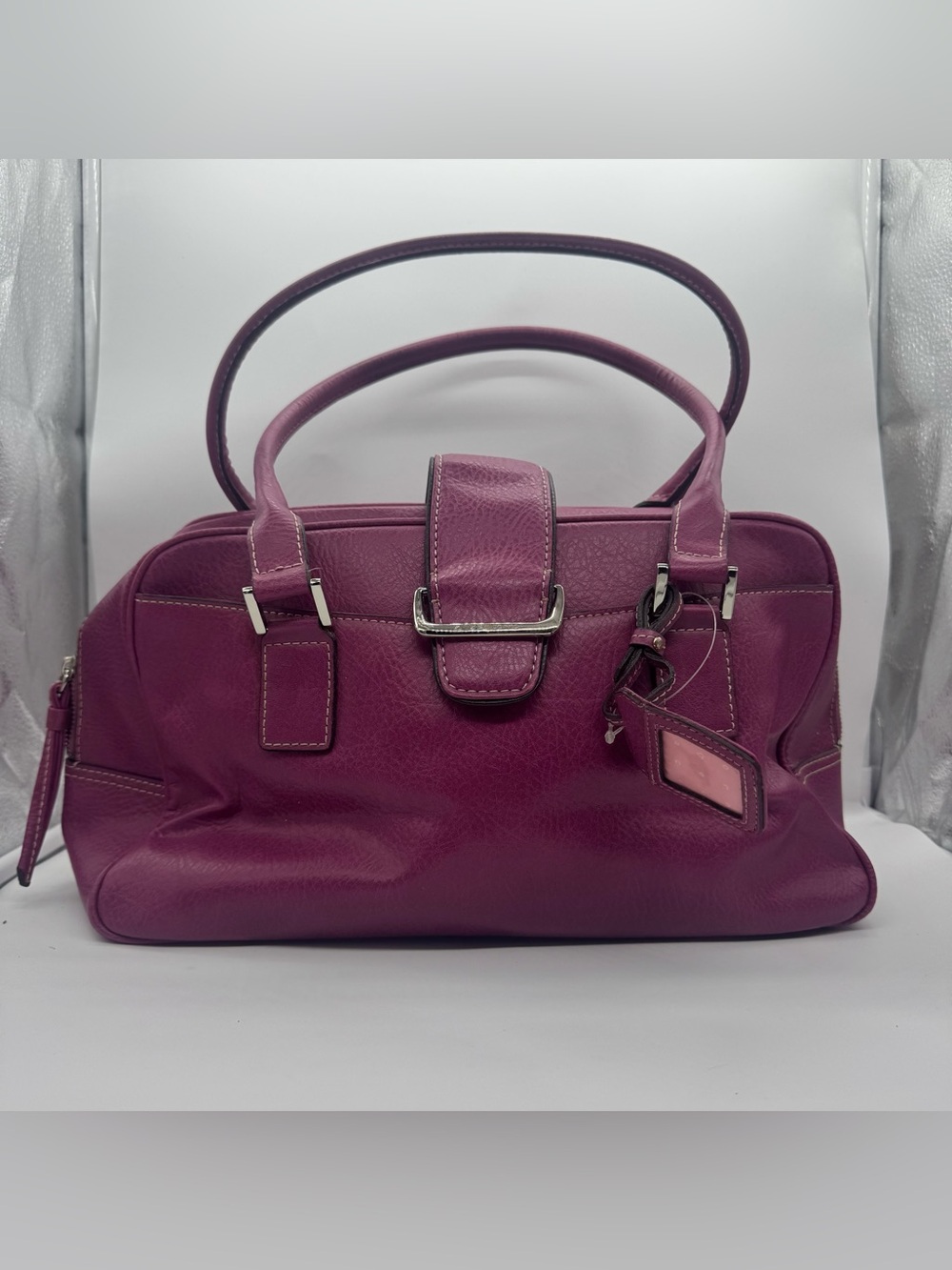 Liz Claiborne Plum Leather Shoulder Satchel